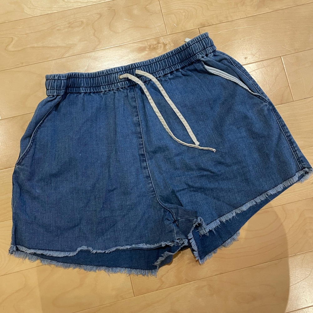 Wilfred Free - Cotton Denim Drawstring Shorts (size: S)